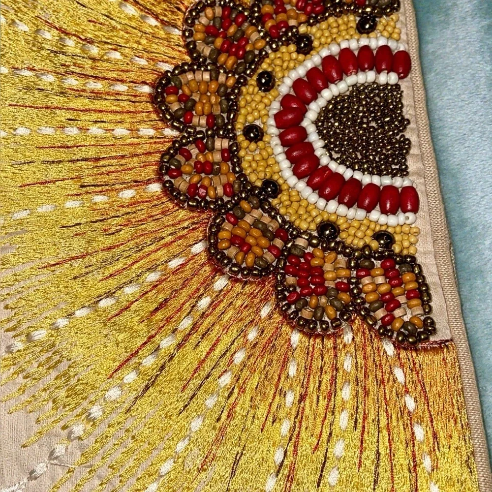 Pier 1 Sunflower Jacquard & Beaded Boudoir Pillow Cover